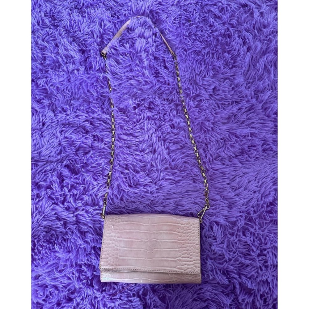 LULUS TALLIAH BLUSH PINK CROCODILE EMBOSSED‎ WALLET CLUTCH